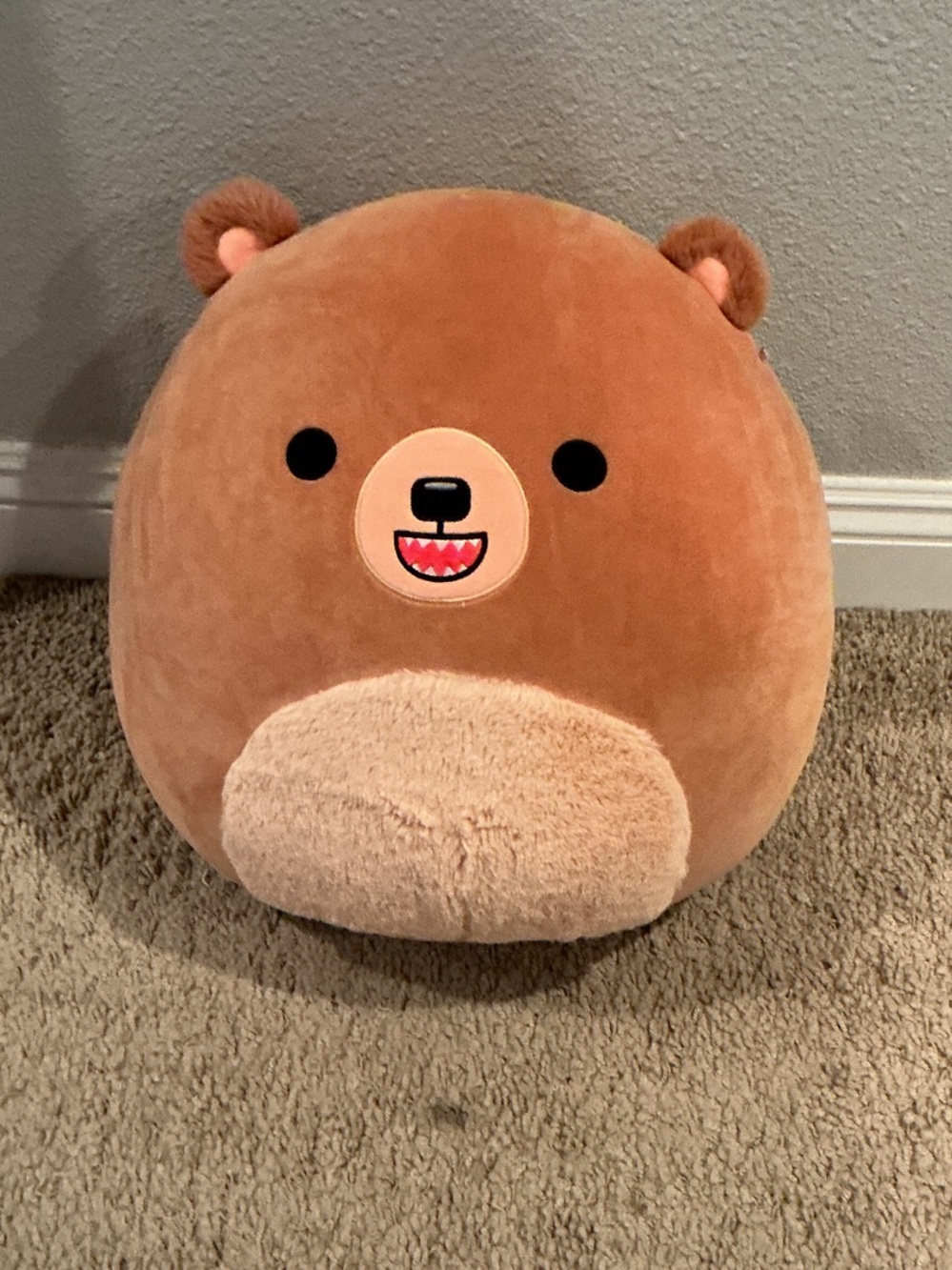 Plush Brown Bear Cushion Pillow - Soft Home Accent